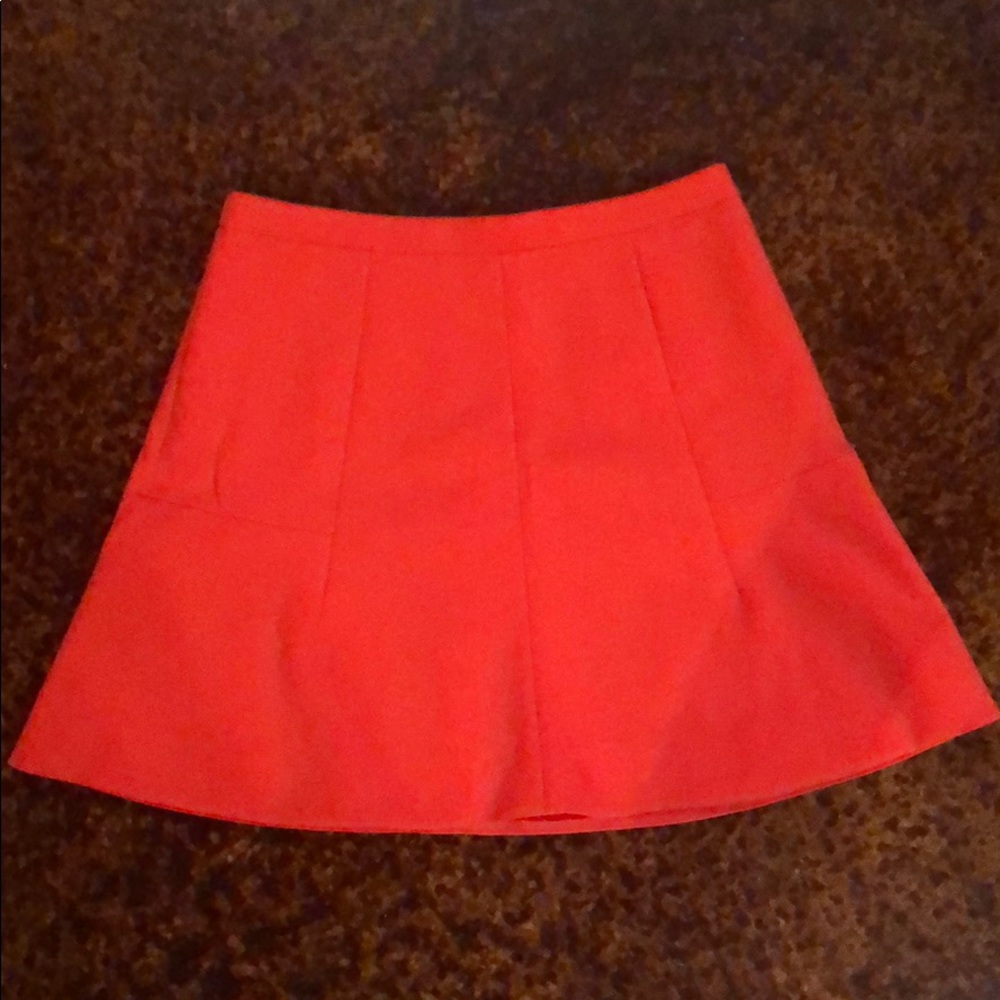 Orange fluted skirt from J Crew
